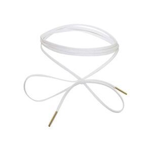 White Suede Wrap Choker Necklace With Gold Detail